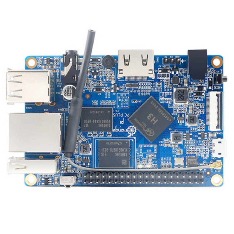 Миникомпьютер Orange Pi PC Plus, Allwinner H3 1.6GHz, 1GB DDR3, HDMI, micro SD, LAN, 3xUSB, WiFi, IR-port, 40xGPIO