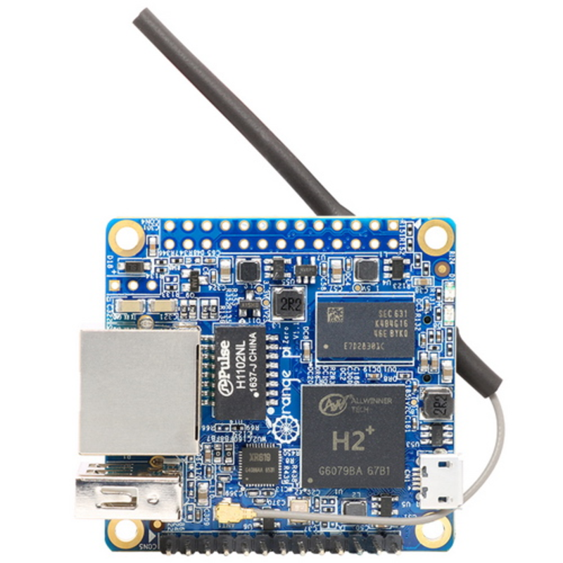 Миникомпьютер Orange Pi Zero (512MB), Allwinner H2+ 1.2GHz, 512Mb, LAN, WiFi, 1xUSB, microSD, 26xGPIO