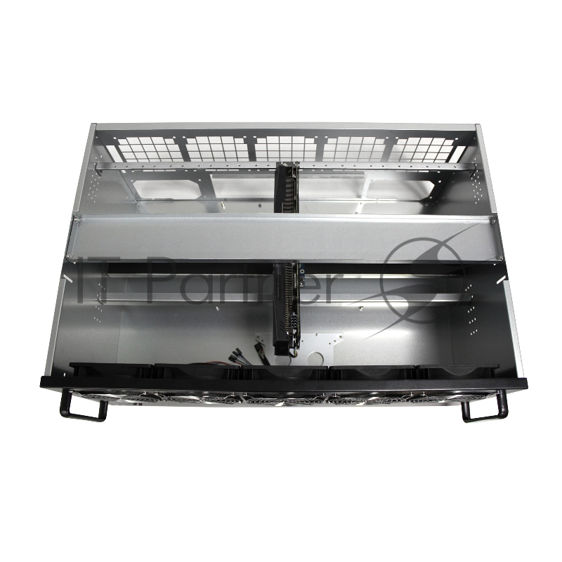 Корпус для майнинга Exegate Pro 13-430 <без БП, 2*USB, 5*fan 120мм, места под: 13 видеокарт, 2 БП>
