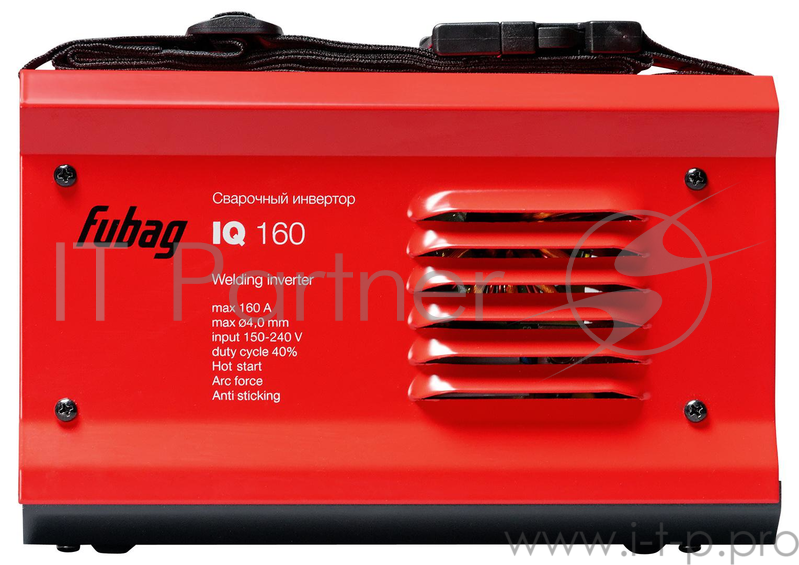 Сварочное оборудование, Инверторы FUBAG IQ 160 Инвертор сварочный 38090/68 319 {раб.напряжение 150-240В Ном. напряжение, В 220, Сварочн. ток, А 20-160, Вес, кг 2,7}