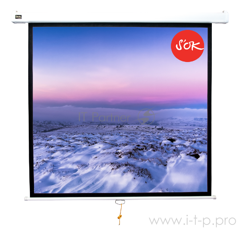 Экран 127x127см Wallscreen 1:1 настенно-потолочный рулонный белый 71'