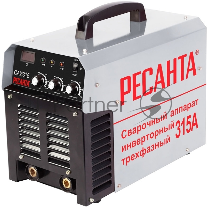 Ресанта Сварочное оборудование, Инверторы Ресанта САИ 315 65/25 Сварочный аппарат инверторный 65/25 {380В±10%, макс.3*25А, 20А-315А, ПВ 70%, напр. холостого хода 85В, напр. 32,6В, макс. диаметр электрода 6,мм, 10 кг}