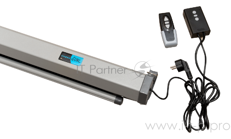 Экран 300x300см Motoscreen 1:1 настенно-потолочный рулонный (моторизованный) 167' фибергласс, серый корпус