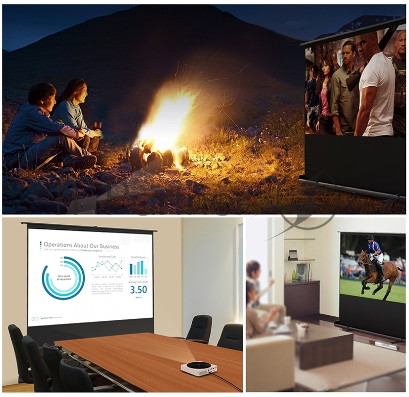 Экран 221x125см Floor Stand Screen 16:9 портативный напольный рулонный черный 100'