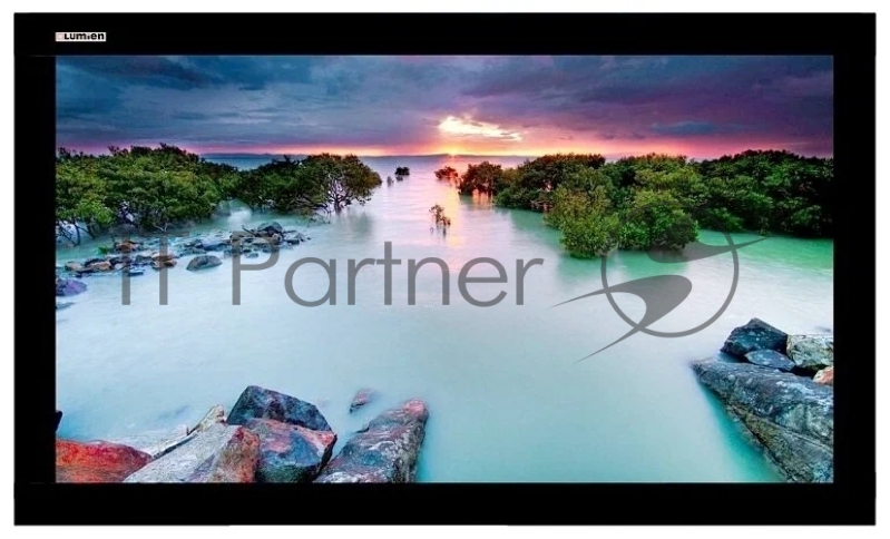 Экран Lumien Cinema Home 203x348 см (раб. область 187х332 см) (150) Matte White, алюминиевая рама обтянутая черным бархатом 16:9 (2 места)