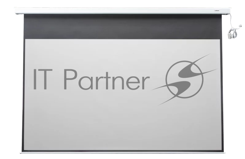 Экран с электроприводом Lumien Cinema Control 219x362 см (раб.область 198х352 см) (159) Matte White FiberGlass черн. кайма по периметру, доп.черная область 10 см, триггер., RS232, IR, RF управл. в комплекте, белый корпус 16:9