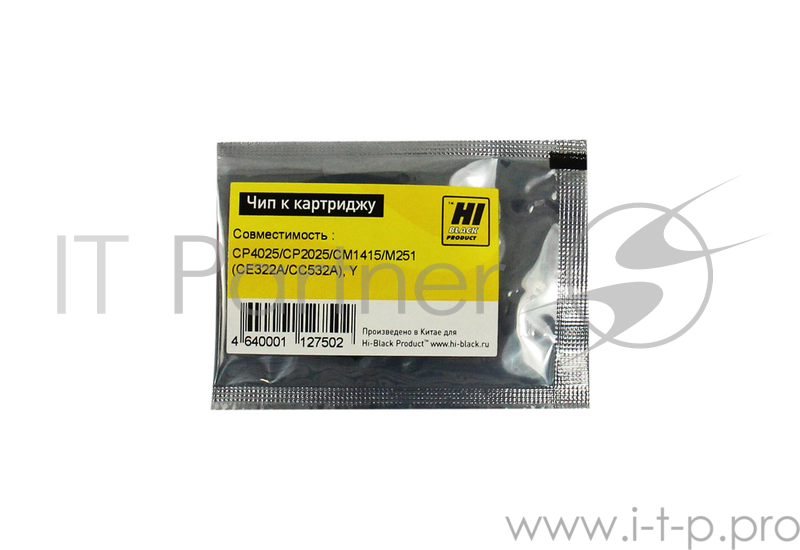 Чип к картриджу HP CLJ CP4025/CP1025/CM2320/CP3525 (Hi-Black) , Y