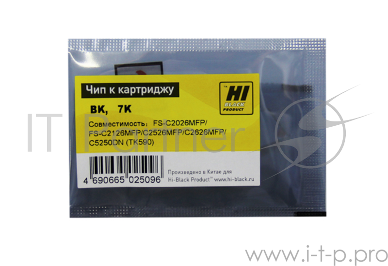 Чип Hi-Black к картриджу Kyocera Mita FS-C2026/C2126MFP/C5250DN BK, TK-590, 7К