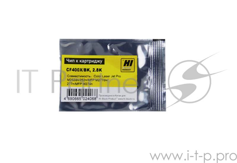 Чип Hi-Black к картриджу HP CLJ Pro M252dw/M277 (CF400X), Bk, 2.8K