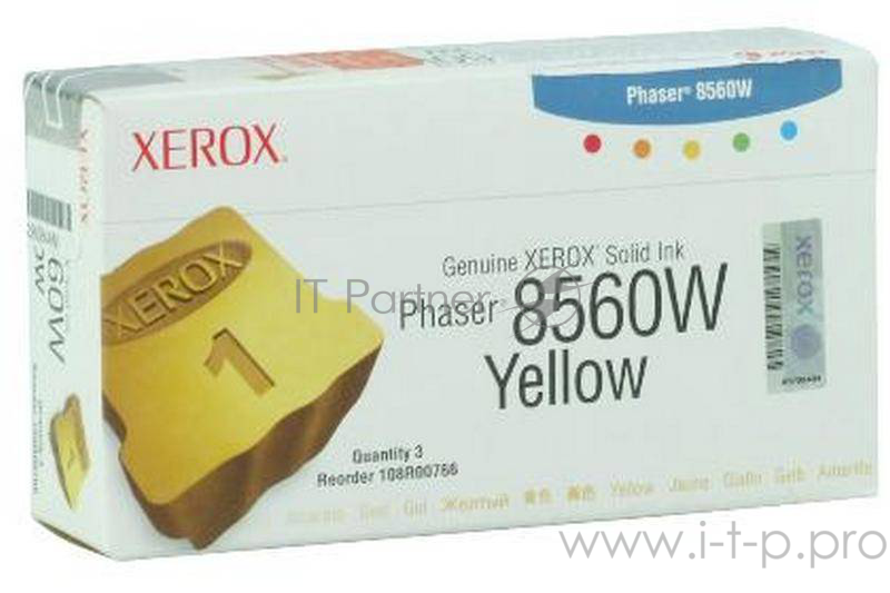 Чернила твердые XEROX 108R00766 желтый,yellow 3 шт (3 000 стр) для XEROX Phaser 8560W (Channels)