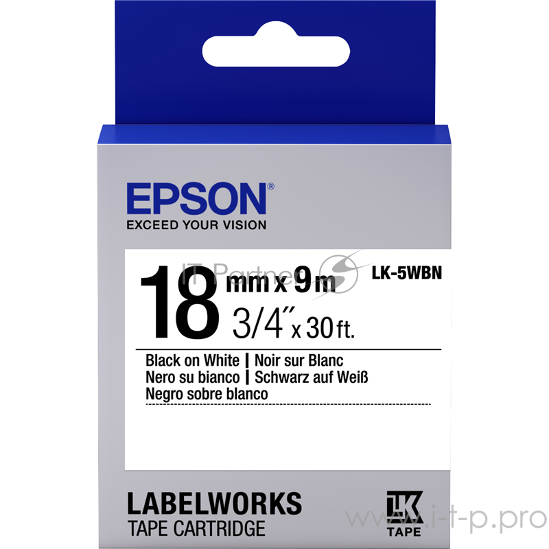 Лента Epson Tape LK-5WBN