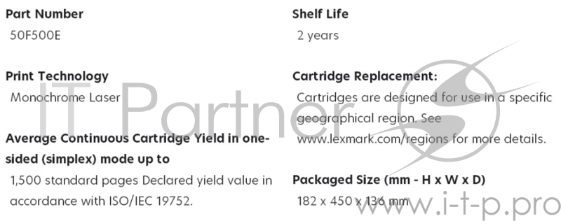 Картридж Lexmark Картридж с тонером стандартной ёмкости для MS310/MS410/MS510/MS610, Corp (1,5K)