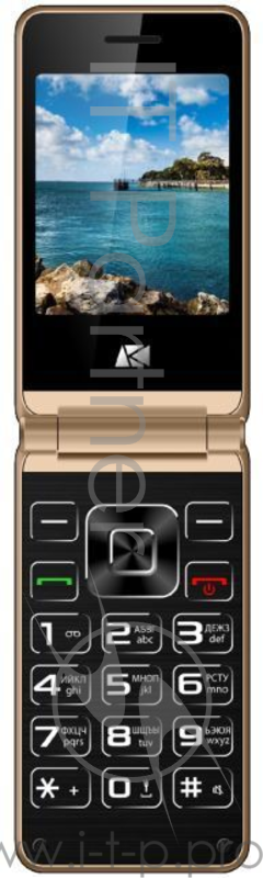 Мобильный телефон ARK V1 золотистый раскладной 2Sim 2.4