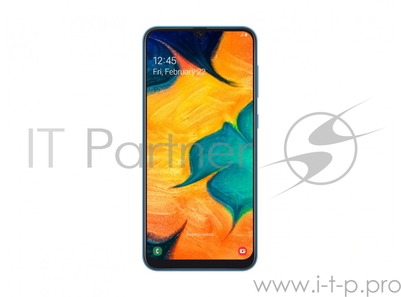 Смартфон Samsung SM-A305F Galaxy A30 64Gb 4Gb синий моноблок 3G 4G 2Sim 6.4