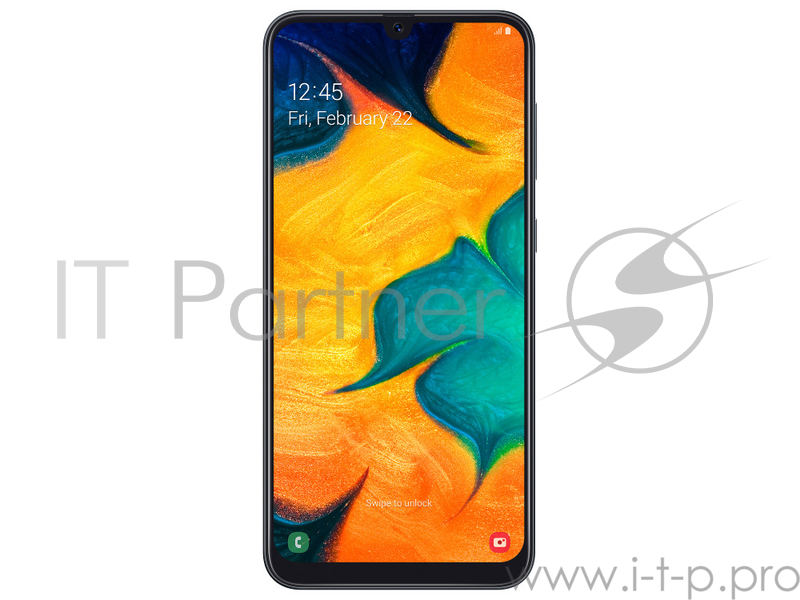 Смартфон Samsung SM-A305F Galaxy A30 64Gb 4Gb черный моноблок 3G 4G 2Sim 6.4