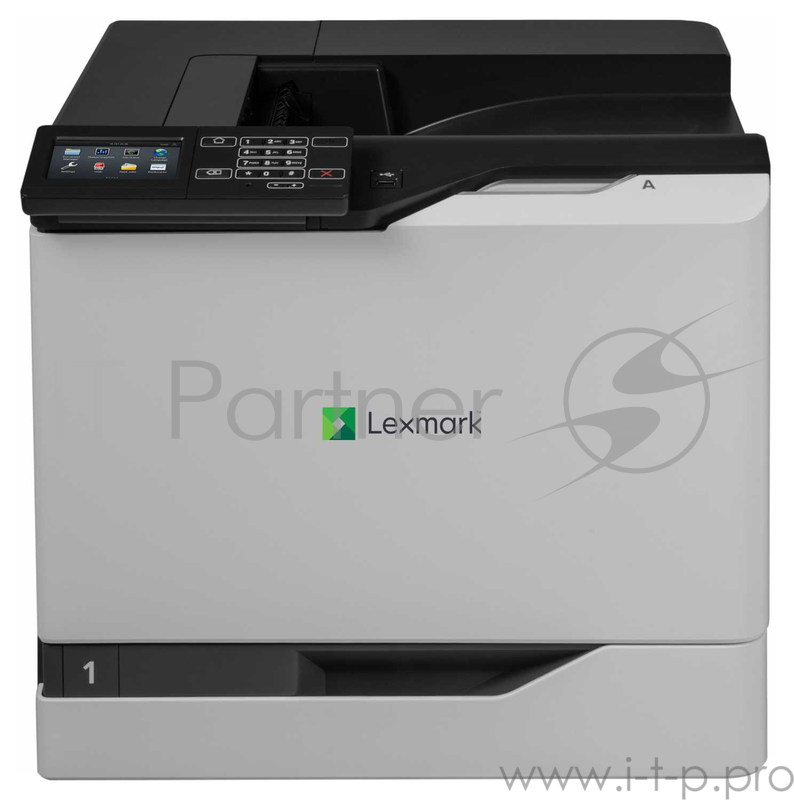 Принтер лазерный Lexmark CS820de белый, лазерный, A4, цветной, ч.б. 57 стр/мин, цвет 57 стр/мин, печать 1200x1200, лоток 550+100 листов, USB, Wi-Fi, NFC, двусторонний автоподатчик, сеть