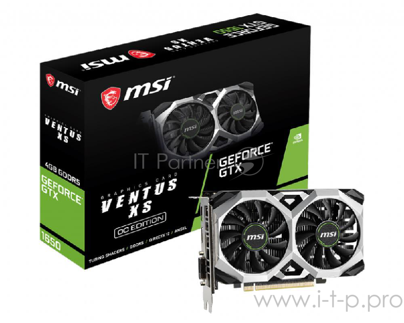 Видеокарта MSI PCI-E GTX 1650 VENTUS XS 4G OC nVidia GeForce GTX 1650 4096Mb 128bit GDDR5 1485/8000 DVIx1/HDMIx1/DPx1/HDCP Ret