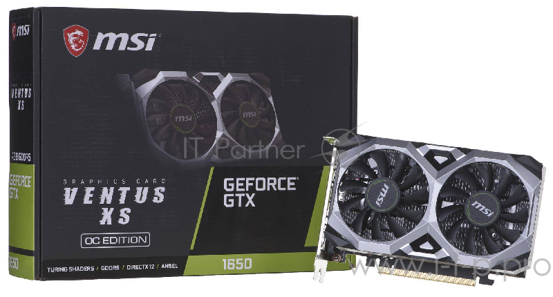 Видеокарта MSI PCI-E GTX 1650 VENTUS XS 4G OC nVidia GeForce GTX 1650 4096Mb 128bit GDDR5 1485/8000 DVIx1/HDMIx1/DPx1/HDCP Ret