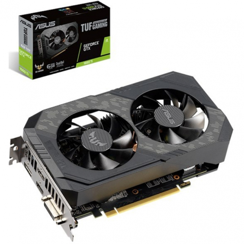Видеокарта Asus PCI-E TUF-GTX1660TI-O6G-GAMING nVidia GeForce GTX 1660TI 6144Mb 192bit GDDR6 1530/12002 DVIx1/HDMIx1/DPx1/HDCP Ret