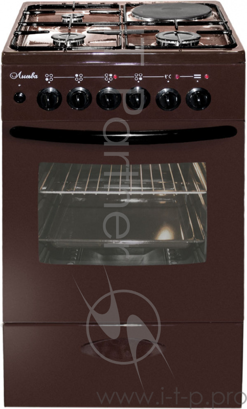 Плита Комбинированная Лысьва ЭГ 1/3г14 МС-2у коричневый (без крышки)