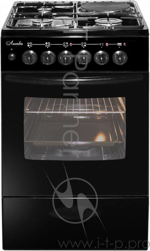 Плита Комбинированная Лысьва ЭГ 1/3г01 МС-2у черн, б/крышк