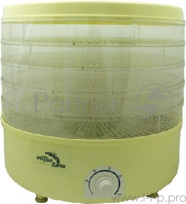 Сушилка для овощей и фруктов Ротор Дива СШ-007 5 решеток прозрачные (гофротара)