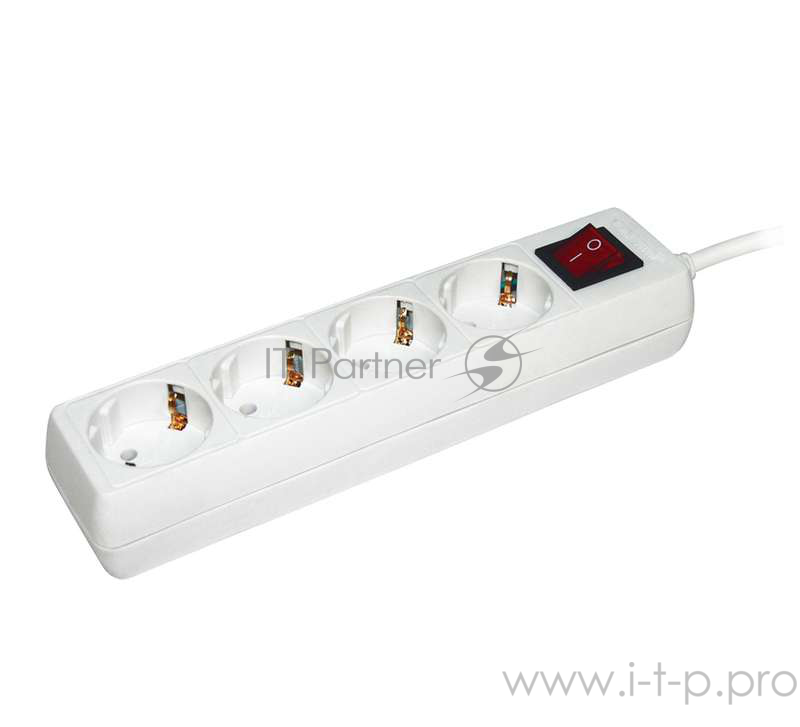 бытовые удлинители Iek WYP10-16-04-03-ZK-N Удлинитель У04К-выкл. 4 места 2 Р + P Е /3метра 3х1мм2 16А/250 IEK