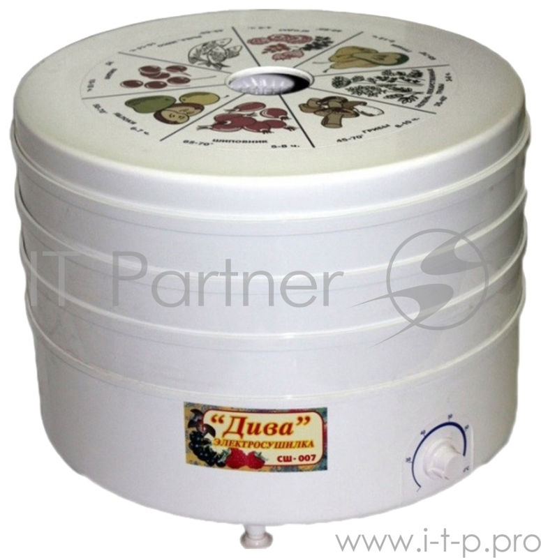Сушка для фруктов и овощей Ротор Дива СШ-007 3под. 520Вт белый