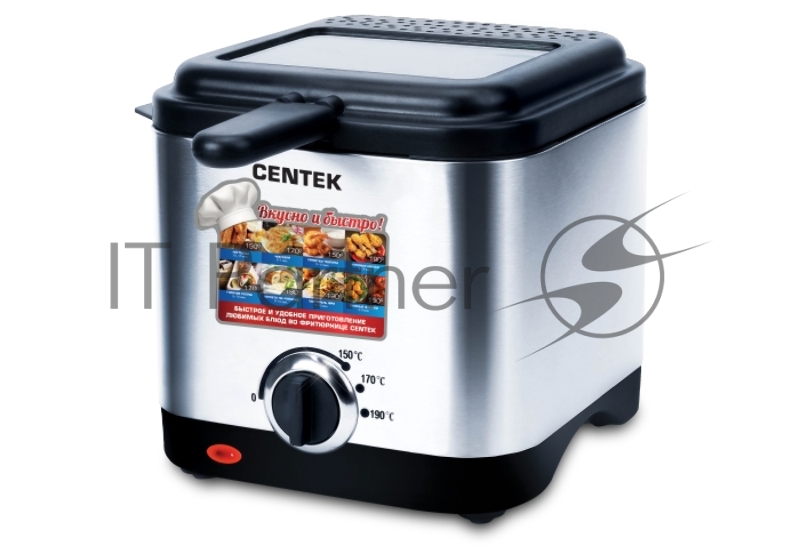 Фритюрница CENTEK CT-1430 сталь 1500 Вт, АНТИПРИГАРНАЯ ЧАША, стальной корпус, ёмкость на 1,5 л масла