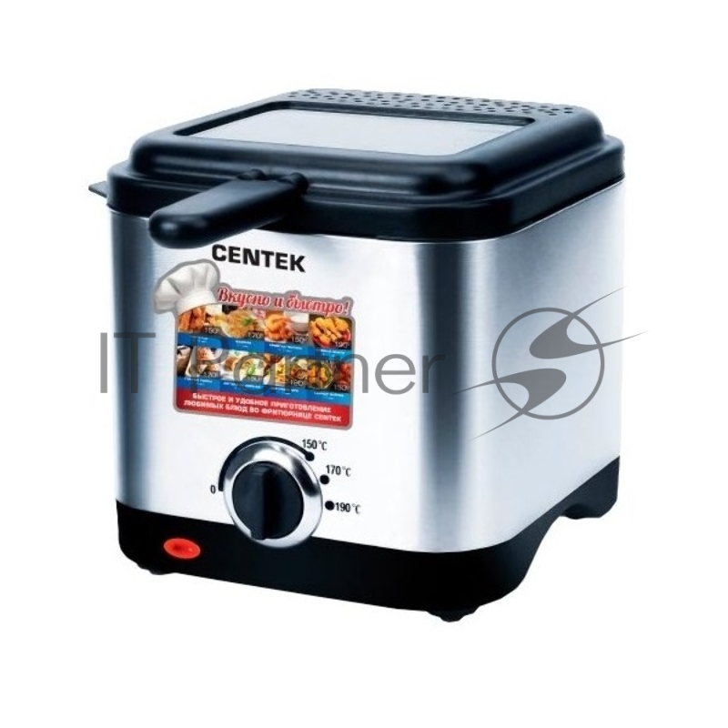 Фритюрница CENTEK CT-1430 сталь 1500 Вт, АНТИПРИГАРНАЯ ЧАША, стальной корпус, ёмкость на 1,5 л масла