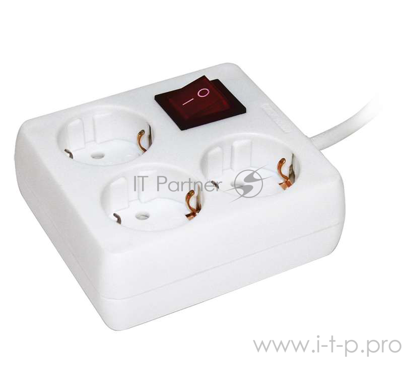 бытовые удлинители Iek WYP30-16-03-03-ZK-N Удлинитель У-С03К-выкл. 3 места 2 Р + P Е /3метра 3х1мм2 16А/250 IEK