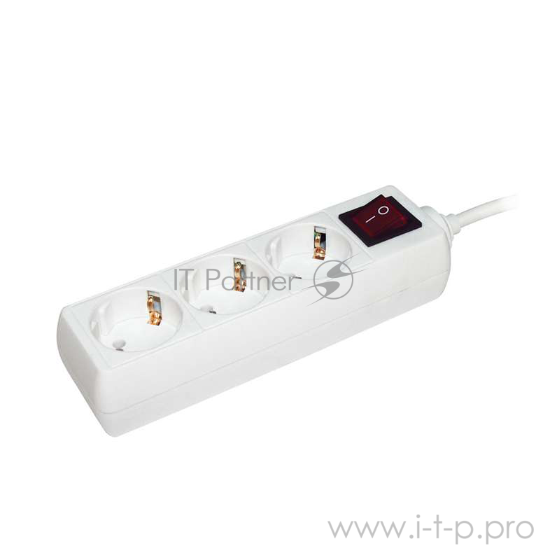 бытовые удлинители Iek WYP10-16-03-03-ZK-N Удлинитель У03К-выкл. 3 места 2 Р + P Е /3метра 3х1мм2 16А/250 IEK
