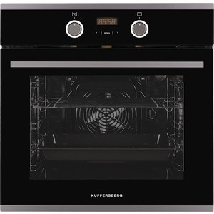 Электрический духовой шкаф Kuppersberg Электрический независимый духовой шкаф, 5 режимов, сенсорный программатор, цифровой дисплей, утапливаемые переключатели, мультифункциональный таймер, стеклянный фасад, легкоочищающаяся эмаль Crystal Clean,, хром