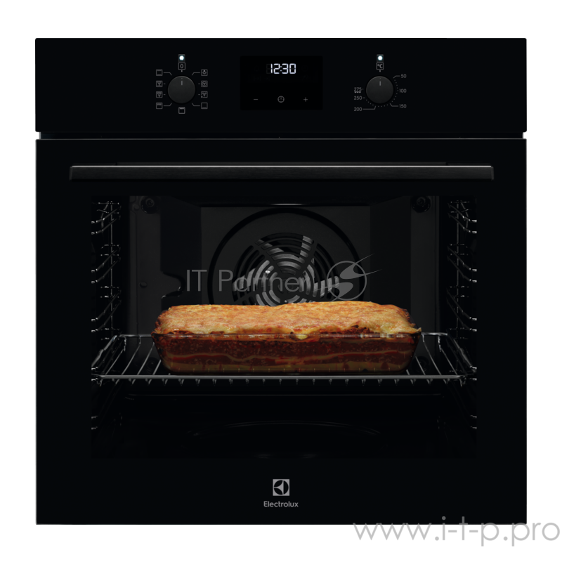 Встраиваемая электрическая духовка ELECTROLUX Встраиваемая электрическая духовка ELECTROLUX/ Духовой шкаф SurroundCook, основной цвет - чёрный, утапливаемые переключатели, таймер отключения, отложенный старт, будильник, хромированные направляющие из