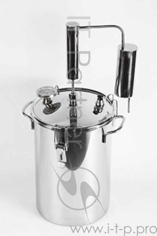 Дистиллятор Первач Элит 17Т домашний, 17л, термометр, клапан избыт. давления, сухопарник со сливом отходов, охладитель, съемная крышка