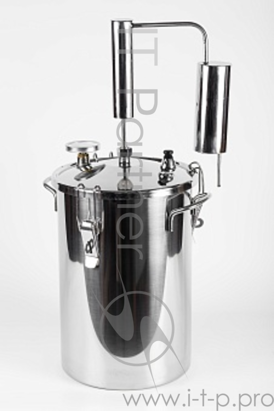 Дистиллятор Первач Элит 14Т домашний, 14л, термометр, клапан избыт. давления, сухопарник со сливом отходов, охладитель, съемная крышка