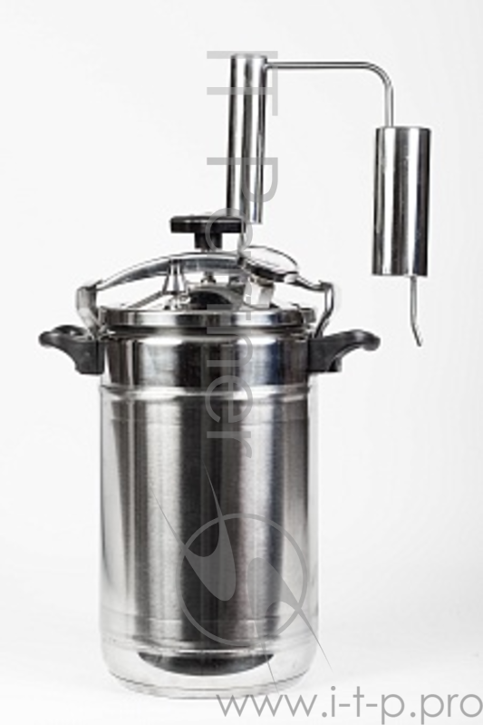 Дистиллятор Первач Элит-Супер17Т, 17л, ДВОЙНОЕ КАПСУЛЬНОЕ ДНО, термометр, клапан избыт. дав., сухопарник со сливом отходов, охлад., съемная крышка,