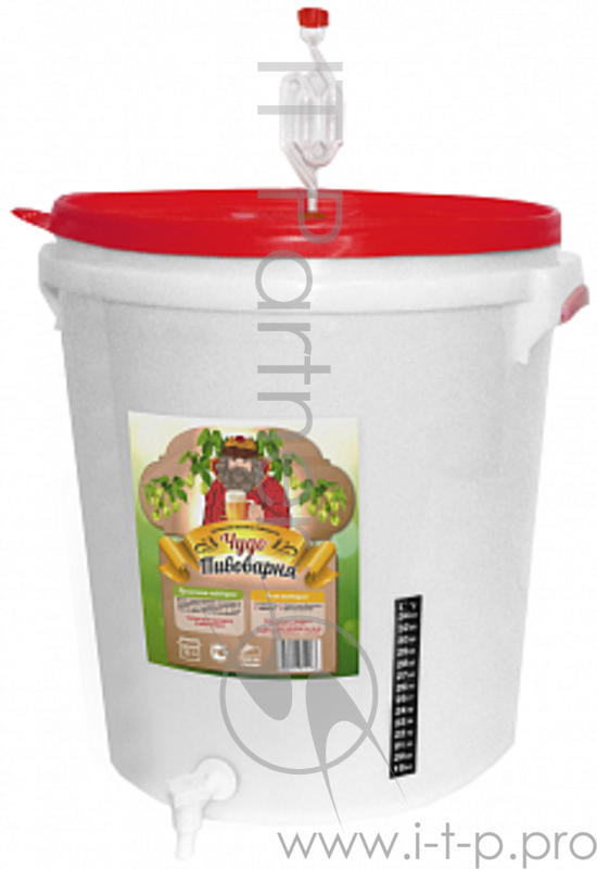 Пивоварня Чудо ППБ-32 (объем 32 л., гидрозатвор, емкость из пищевого полиэтилена, термометр, кран для розлива)