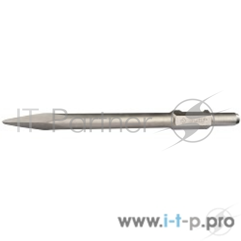 Бур Зубило ЗУБР HEX 30 пикообразное для отбойного молотка, шестигранный хвостовик 30мм, 410мм 29371-00-410