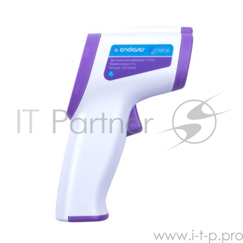 Термометр ENDEVER TEMP-04 WHITE Бесконтактный Инфракрасный бесконтактный термометр, два режима измерений: «Тело» и «Поверхность», память на 32 измерения, звуковой сигнал при высокой температуры, цветная индикация уровня температуры, точность: ± 0,2°