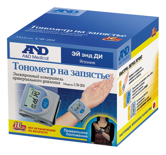 Тонометр запястный A&D UB-201