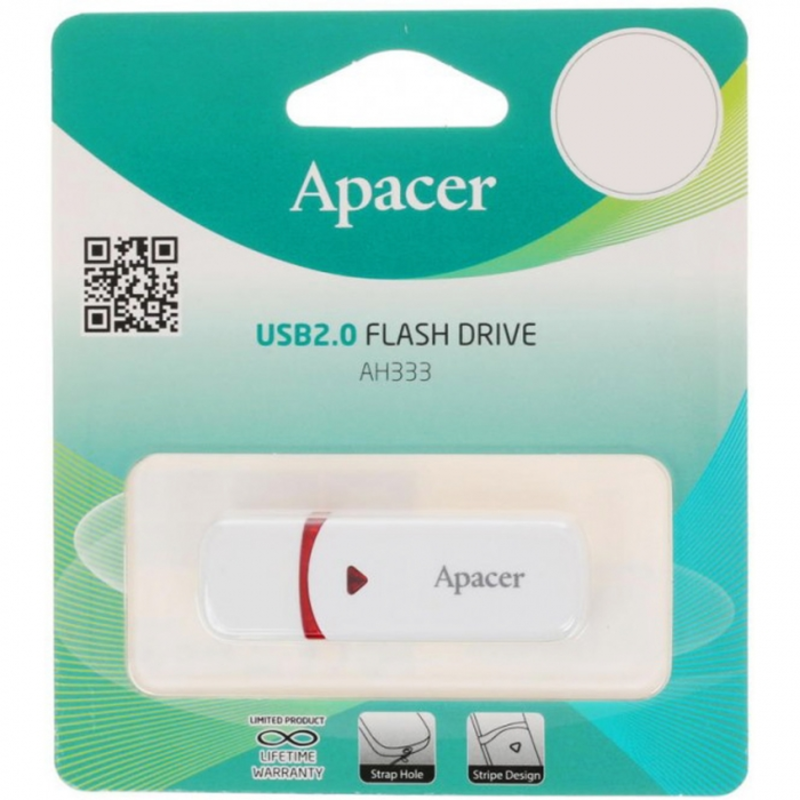 Флеш накопитель 64GB Apacer Handy Steno AH333, USB 2.0, Белый
