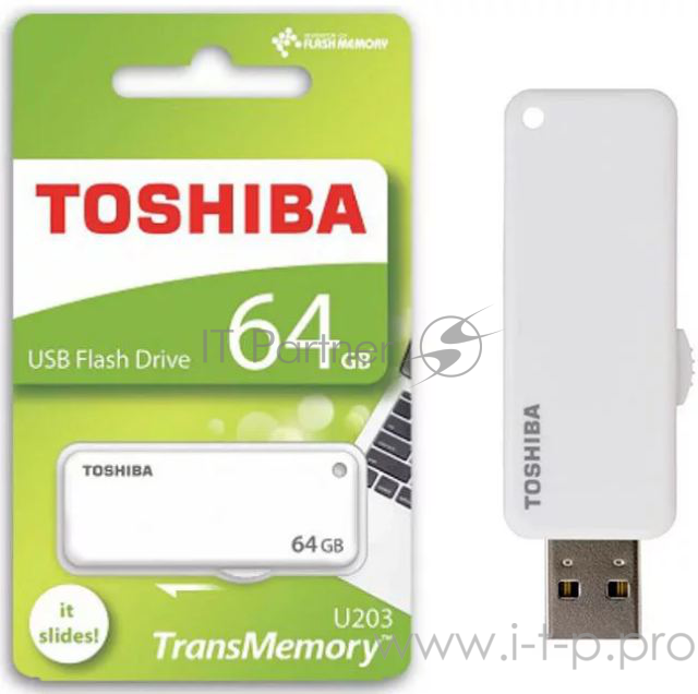 Флеш Диск Toshiba 64Gb U-Drive U303 THN-U203W0640E4 USB2.0 белый