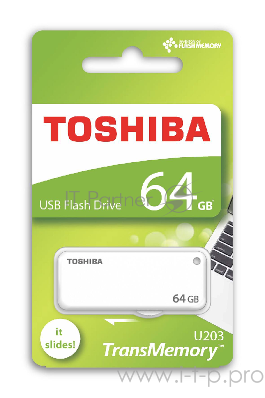 Флеш Диск Toshiba 64Gb U-Drive U303 THN-U203W0640E4 USB2.0 белый