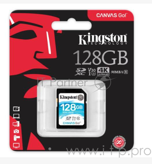Флеш карта SDXC 128Gb Class10 Kingston SDG/128GB Canvas Go