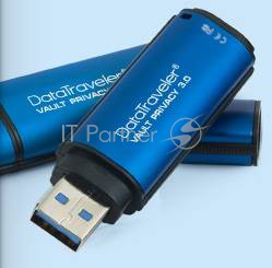Флеш накопитель 64GB Kingston DataTraveler Vault Privacy DTVP30, 256bit AES Encrypted, USB 3.0, водонепроницаемый, Синий