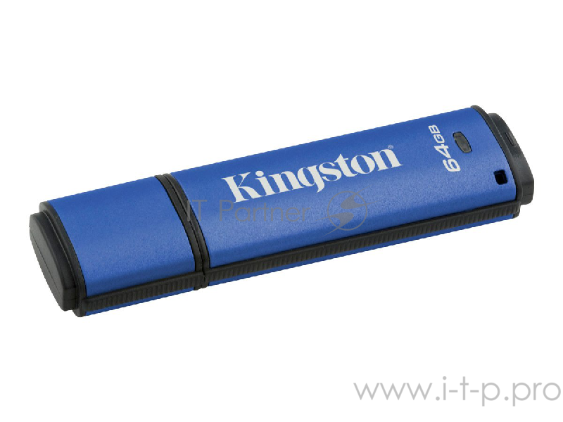 Флеш накопитель 64GB Kingston DataTraveler Vault Privacy DTVP30, 256bit AES Encrypted, USB 3.0, водонепроницаемый, Синий