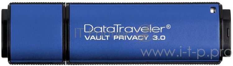 Флеш накопитель 64GB Kingston DataTraveler Vault Privacy DTVP30, 256bit AES Encrypted, USB 3.0, водонепроницаемый, Синий