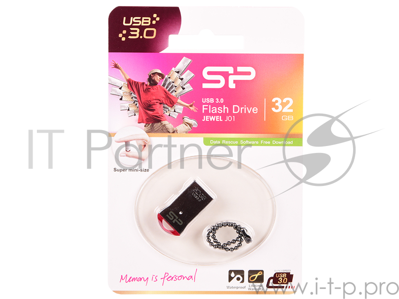 Внешний накопитель 32GB USB Drive <USB 3.0> Silicon Power Jewel J01 Red (SP032GBUF3J01V1R)