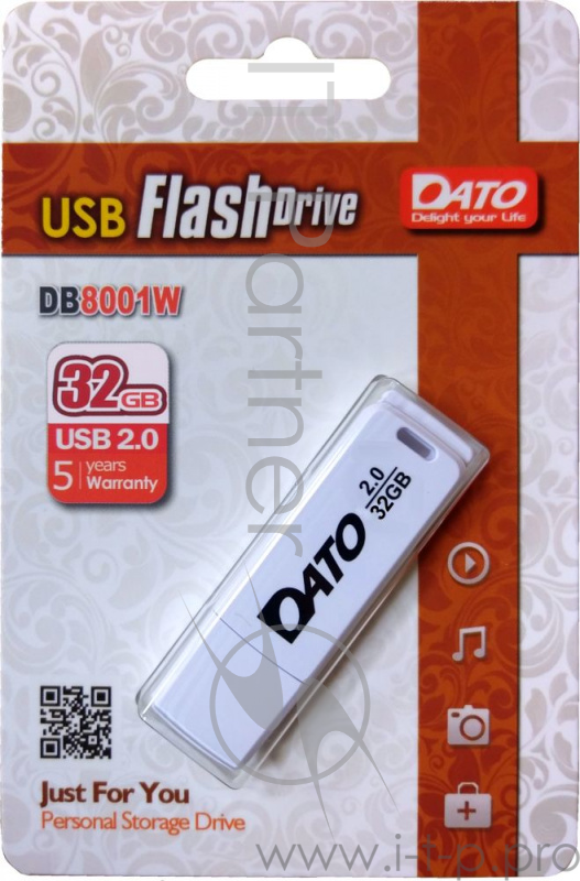 Флеш Диск Dato 32Gb DB8001 DB8001W-32G USB2.0 белый